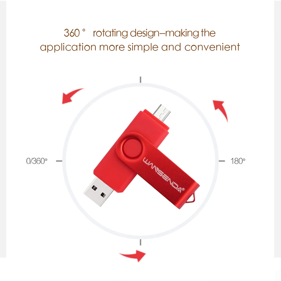 Оригинальный флеш накопитель Wansenda USB 2 0 OTG для смартфона планшета ПК 4 ГБ 8 16 32 64 128 256