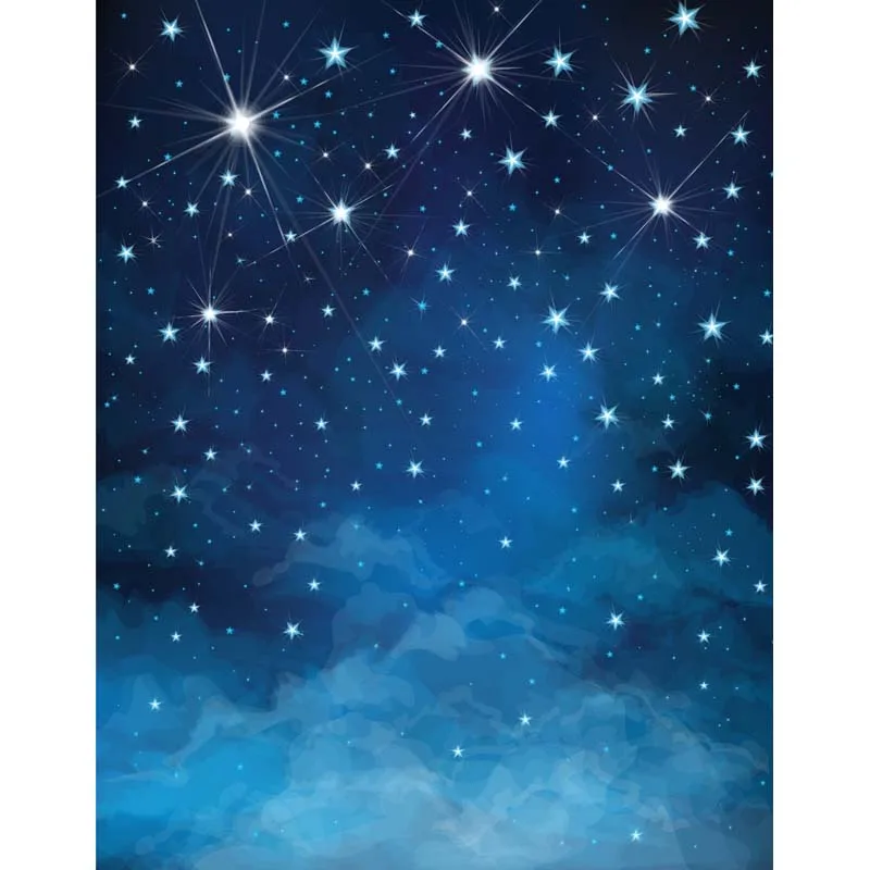 Blue Photographic Backgrounds Moon Star Night Scence Baby Shower Backdrop Photo Studio Photography Props | Электроника