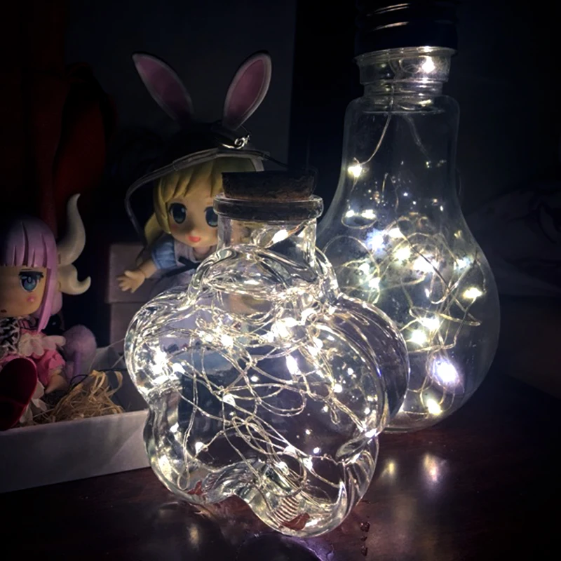 1 м светодиодный солнечный гирлянда Фея Серебряная медная проволока пробки