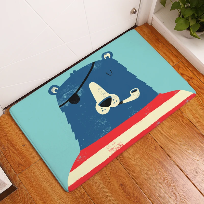 2017 новые ковры с принтом животных и кораблей Нескользящие кухонные коврики для