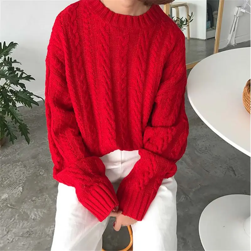 HziriP 2019 Autumn Winter Stylish Knitted Sweater High Quality Fashion Loose Pullover Free Female Casual Sweaters 4 Colors | Женская