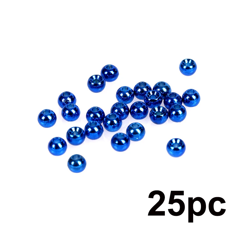 Metalic Blue Maximumcatch 25 шт. 2,0-4,6 мм, вольфрамовые бусины для завязывания мушек, четыре цвета, материал для завязывания мушек, Аксессуары для рыбалки - Цвет: Metalic Blue