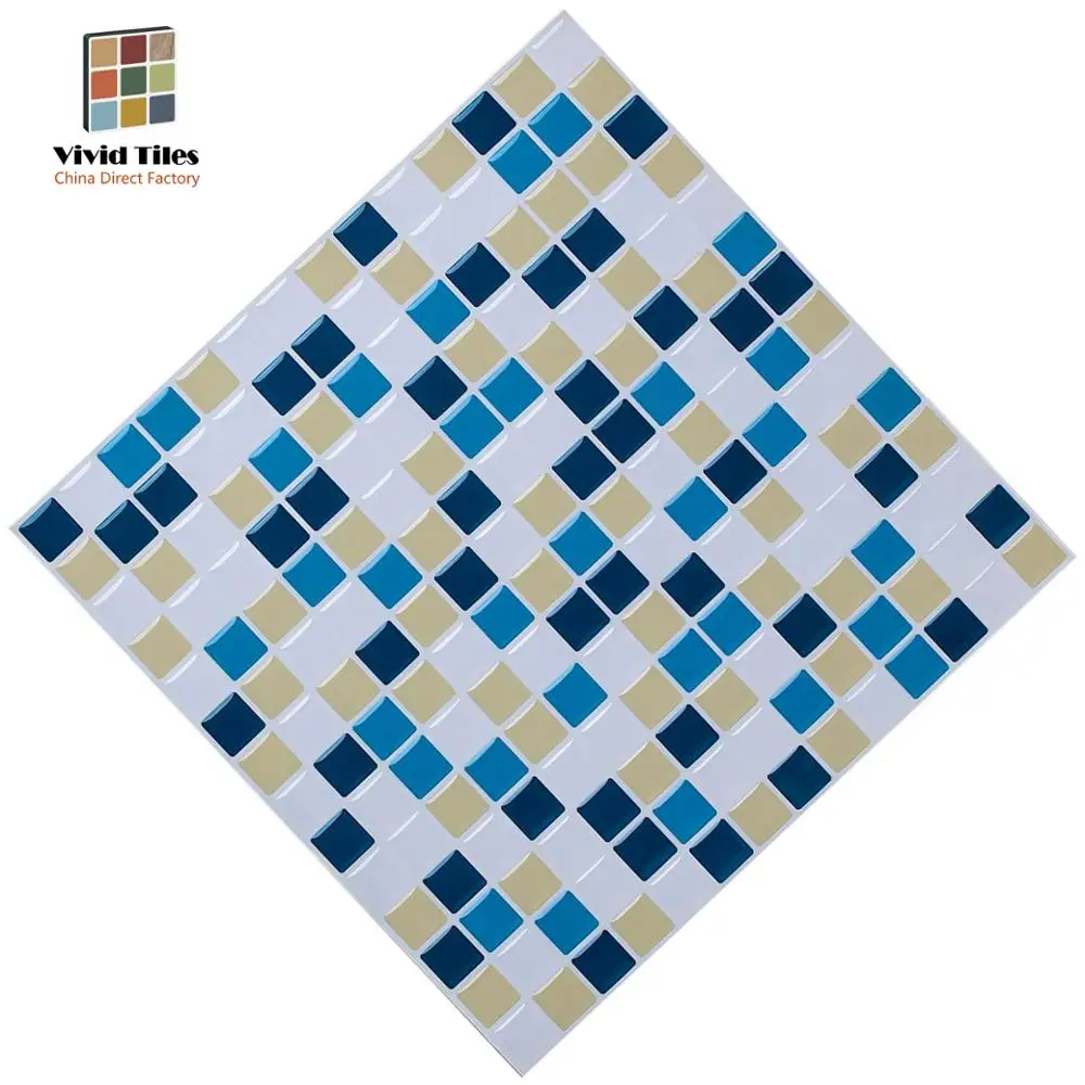

Vividtiles Moisture- Proof Funtion Vinyl Wallpaper 3D Peel and Stick Mosaic Tiles for Kid Room Decor - 1 Sheet