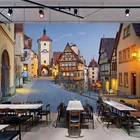 Пользовательские 3D фото обои Европейское здание Италия городской улица пейзаж Живопись стены фрески нетканые соломенные текстурированные обои