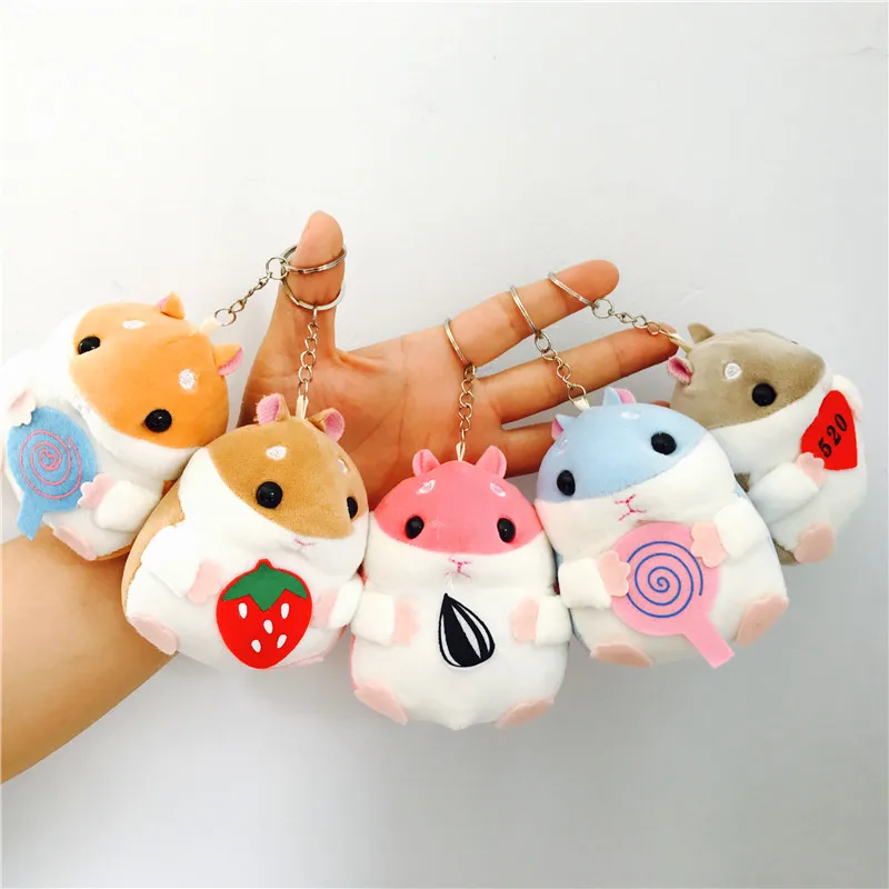 Оптовая продажа горячая Распродажа милый хомяк ключ подвеска Плюшевая Кукла