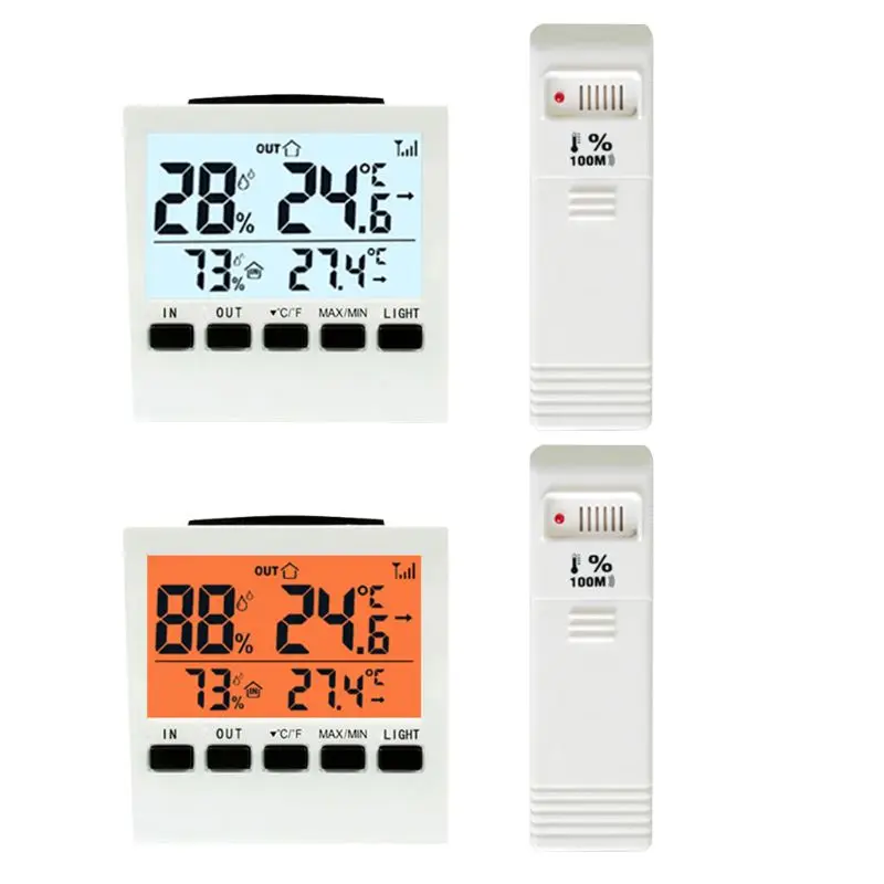 Крытый/Открытый беспроводной Метеостанция LCD Цифровой термометр измеритель
