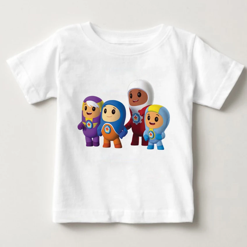 Go jetters Приключения аниме детских летних футболок топы для маленьких девочек и