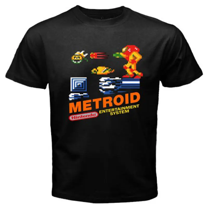 Новая классическая футболка METROID в стиле ретро для видеоигр Мужская белого и