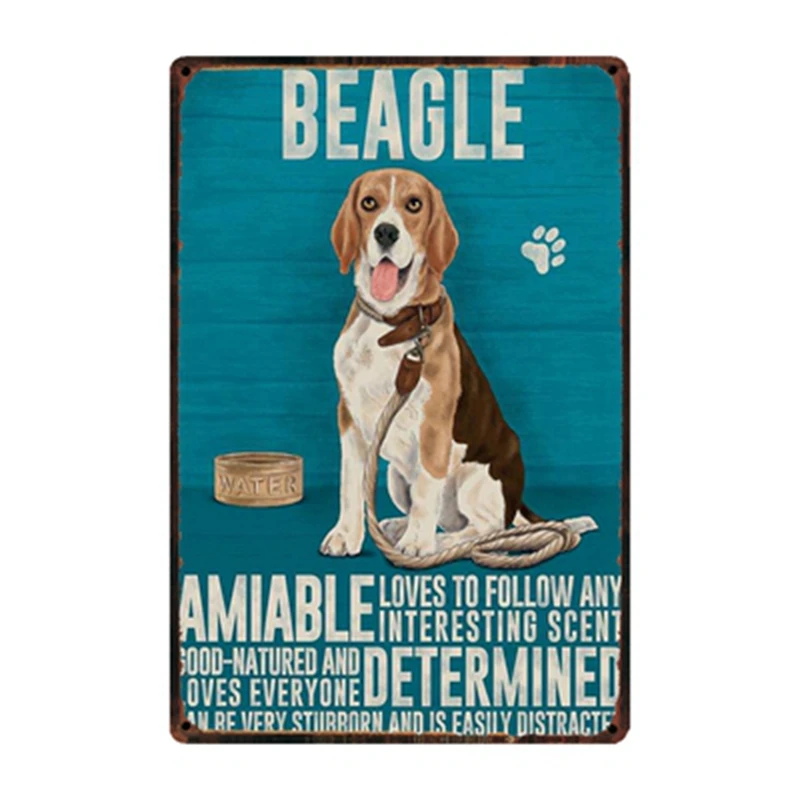 [WellCraft] Pet Dogs Пудель бульдог Beagle Schnauzer боксер металлические плакаты искусство Винтаж роспись на заказ Декор WW9 - Цвет: y-1625