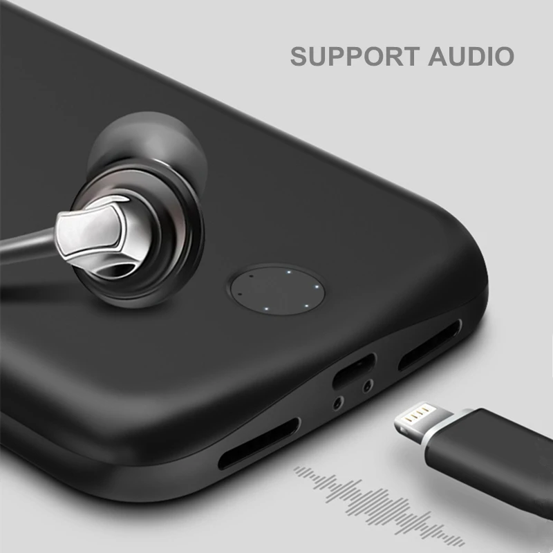 

NTSPACE 6000mAh Battery Case For iPhone XR Xs Max Power Case External Power Bank Back Clamp Battery Charger Cover With Audio