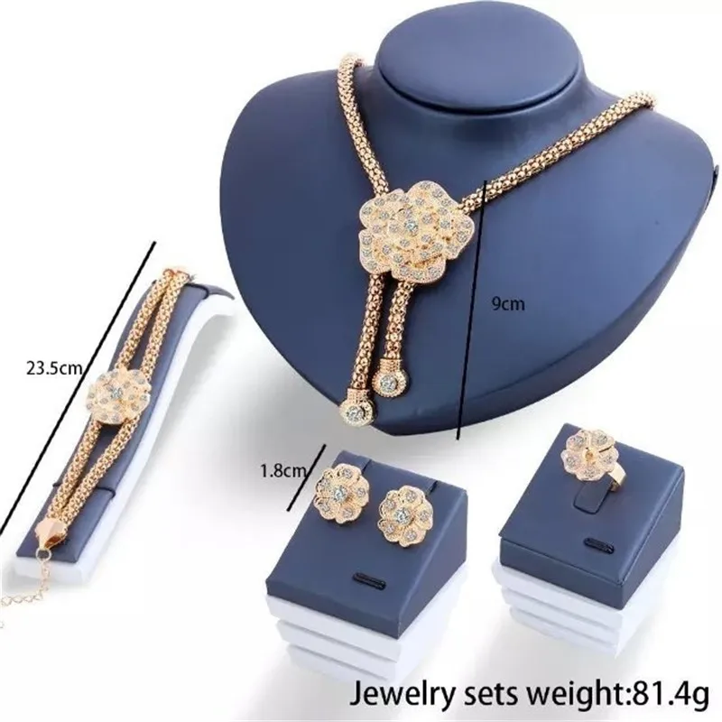 Женский Свадебный комплект из колье серёг кольца и браслета|jewelry sets for women|wedding jewelry