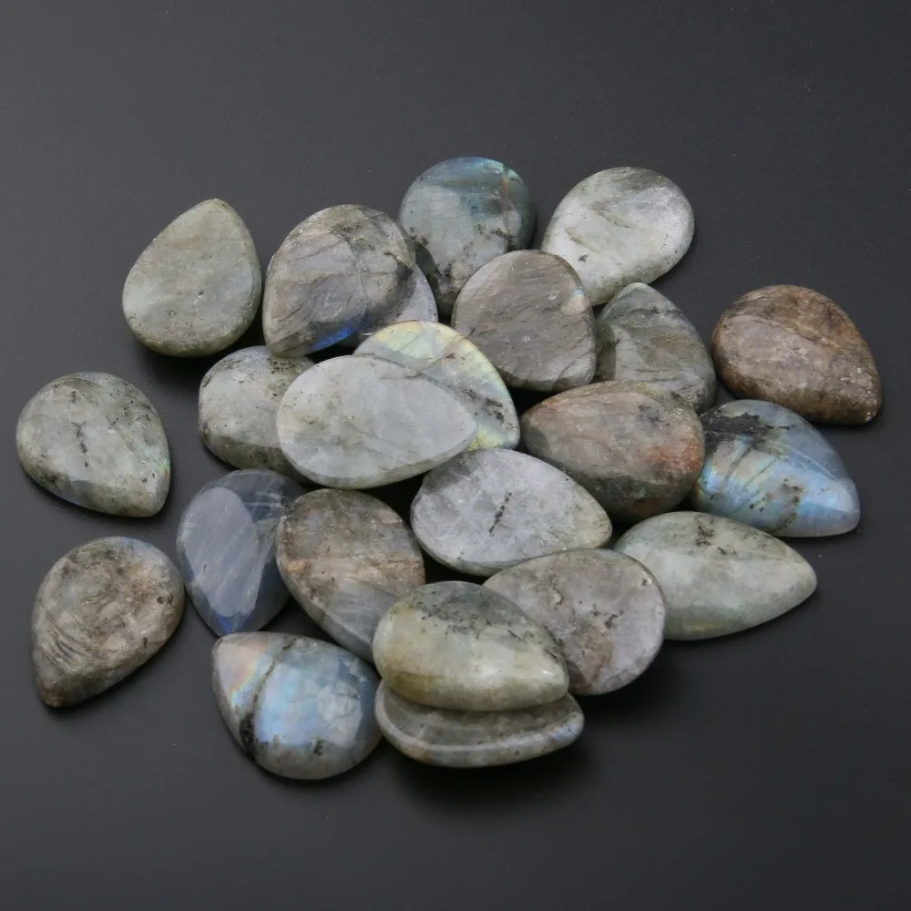 

Natural Flash Labradorite Stones Cabochon 12*16, 13*18, 15*20, 18*25 mm Water Drop Shape No Hole for Making Jewelry