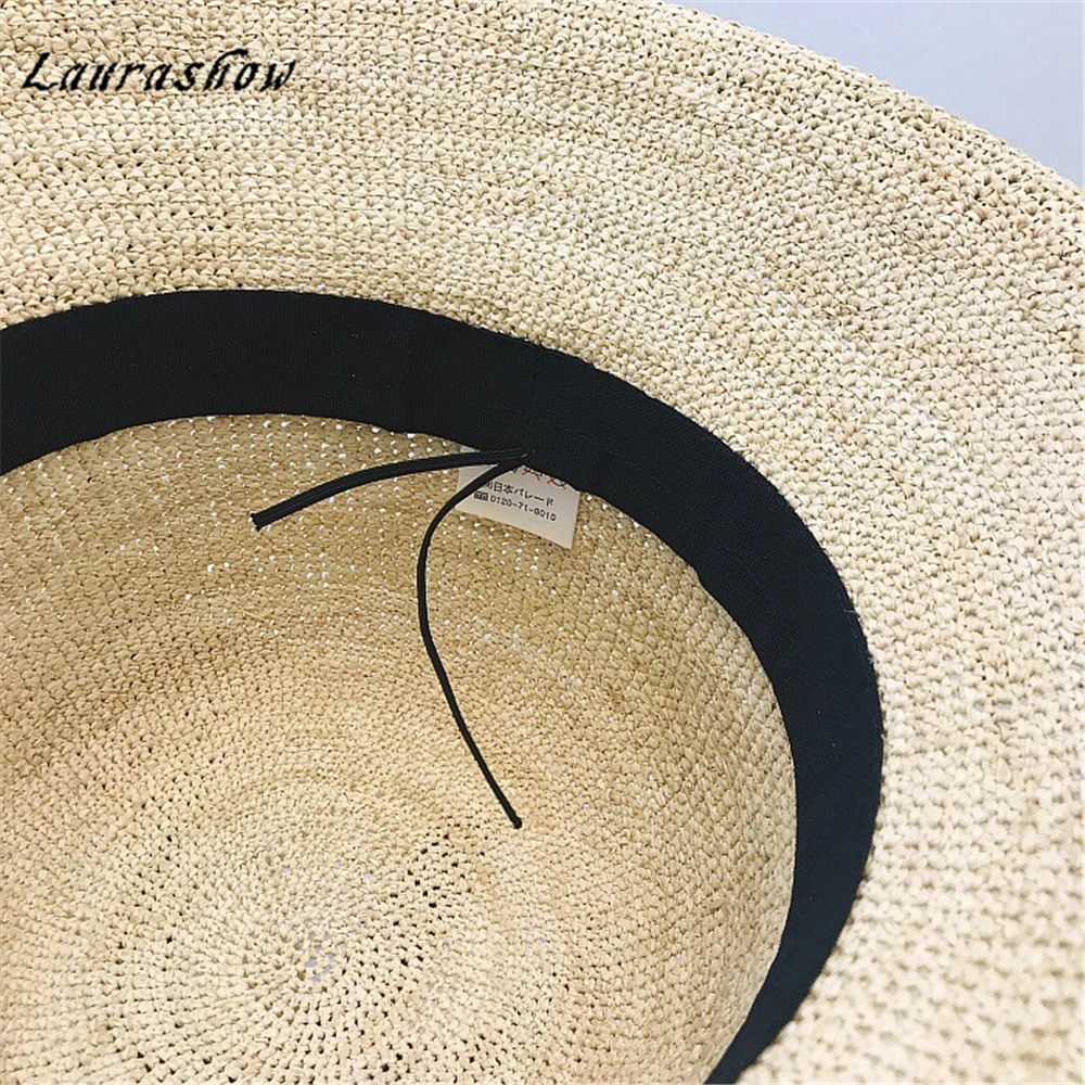 Laurashow 2019 большой край дамы летние соломенные из пальмового волокна шляпа для