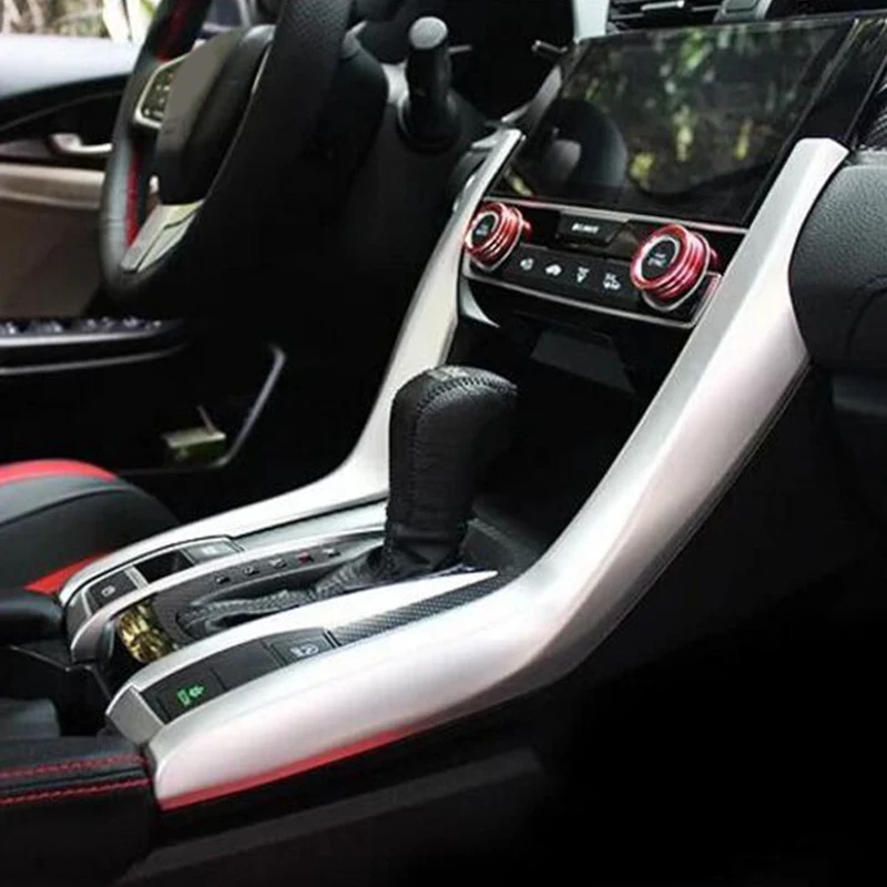 Для Honda Civic 10Th 2016 2017 2018 2019 Abs внутренняя Передняя консоль панельная Накладка для коробки передач отделка
