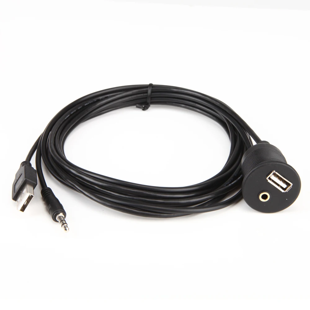 USB 3.5 мм автомобиль Лодка Dash заподлицо 1/8 AUX удлинитель разъем адаптера для