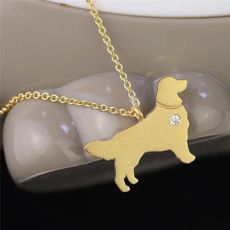 Aazuo Real Diamond 18K Jewelry Lovely Animal Pet Dog Pendent With Chain Necklace gifted for Baby Women Birthday Au750 Cute | Украшения и