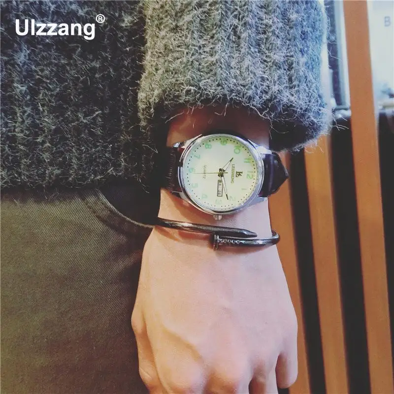 Черные модные 100% новое поступление кожаные Волшебные кварцевые наручные часы