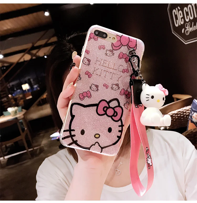 Чехол для iPhone 11 pro maxpink блестящий чехол с розовым котом XS Max X XR 5 5S 6 6S 7 8 Plus телефона +