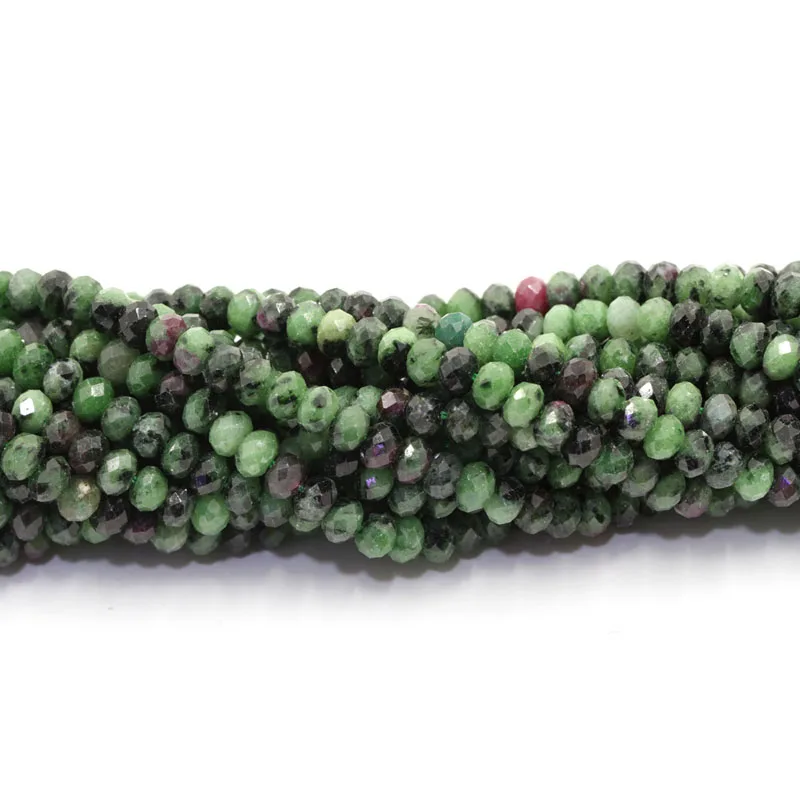 

Natural Ruby Zoisite Charm Gemstone Faceted Smooth Round Loose Beads Genuine Red Green Stone 2/3mm 15.5" For Jewelry Making
