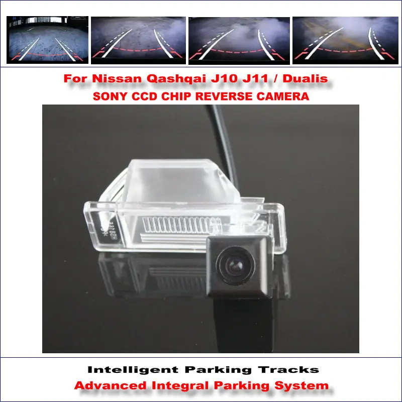 

Car Rear Camera For Nissan Qashqai J10 J11 / Dualis Intelligent Parking Tracks Reverse HD CCD SONY NTSC RCA AUX CAM