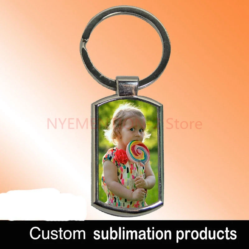 300pcs/lotSublimation products blank metal key chain Thermal transfer consumables factory price Can print photos keyring | Украшения и