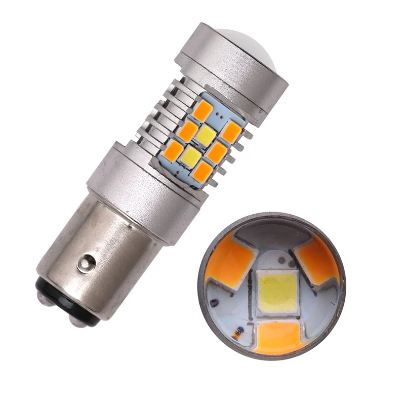 2 шт. новый дизайн 3157 1157 7443 двухцветный белый Янтарный S25 T20 BAY15D светодиодный