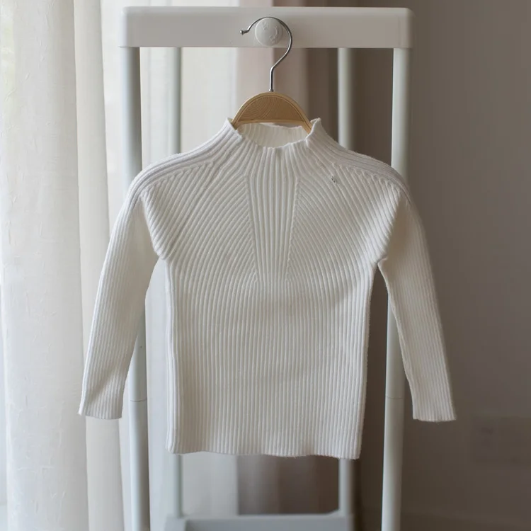 Весна Осень 2019 новый вязаный свитер для маленьких девочек Детский с полувысоким