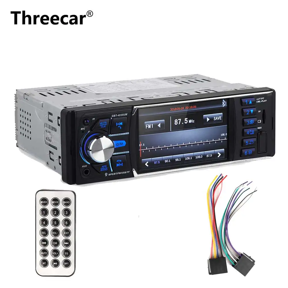 Один Din 4," Автомагнитола стерео MP5 FM Bluetooth USB AUX FM радио MP3 аудио плеер Поддержка камеры дистанционное управление - Цвет: 4035