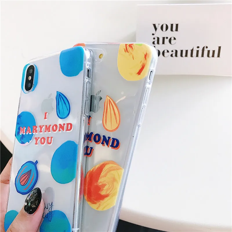 Модные летние свежие фрукты чехол для iPhone6 7 8 Plus X ТПУ Мультфильм абстрактные