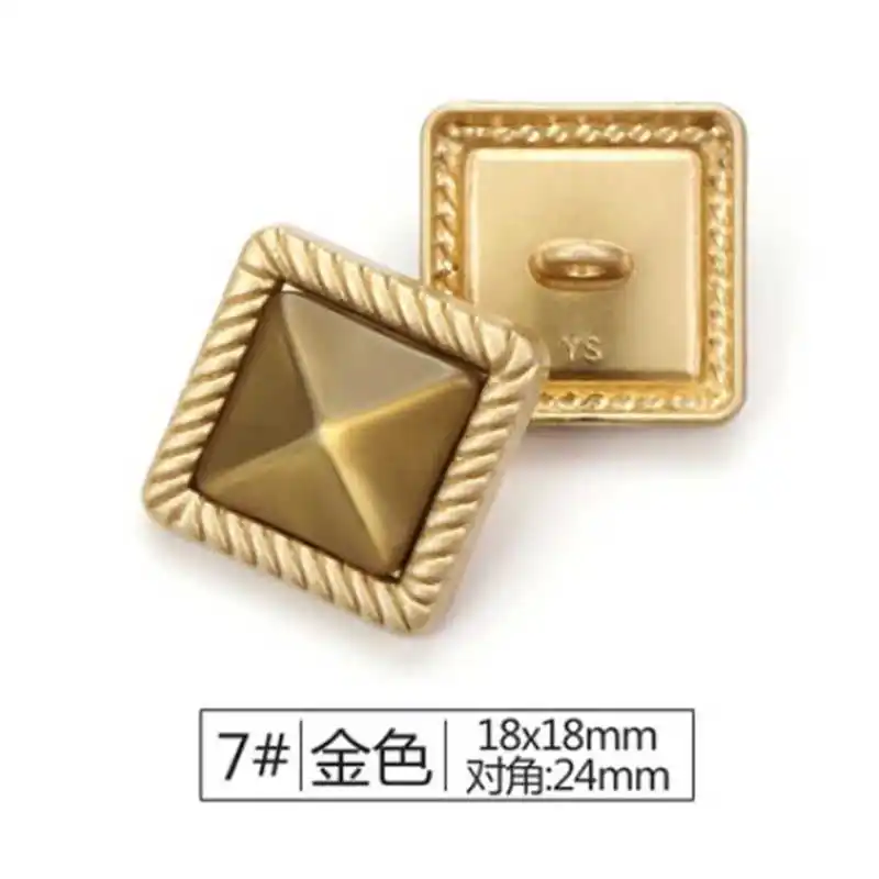 gold 18x18mm 5 шт. высокое количество белый желтый диаметр 18-25 мм металлические пуговицы с бриллиантами, аксессуары для одежды, рубашки, брендовые пуговицы, TQ4 - Цвет: gold 18x18mm