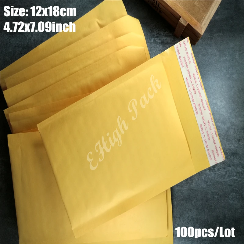 

12*18 см (4,72*7,09 дюйма) 100 шт. Новый конверт из крафт-пузырьков, поли-конверт, крафт-бумага, подкладка для доставки, стандартная упаковка для упако...
