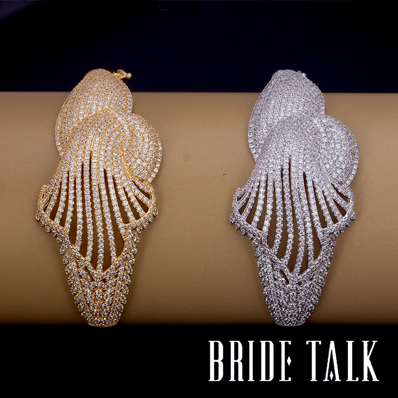 Женский Набор браслетов и колец Bridetalk витая линия с кубическим цирконием