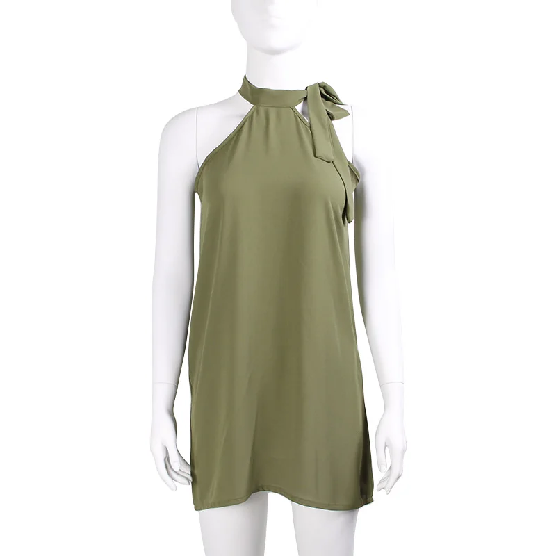 Aescondo Новый Лето 2017 г. Сексуальная рукавов повод образным вырезом шифон Короткое