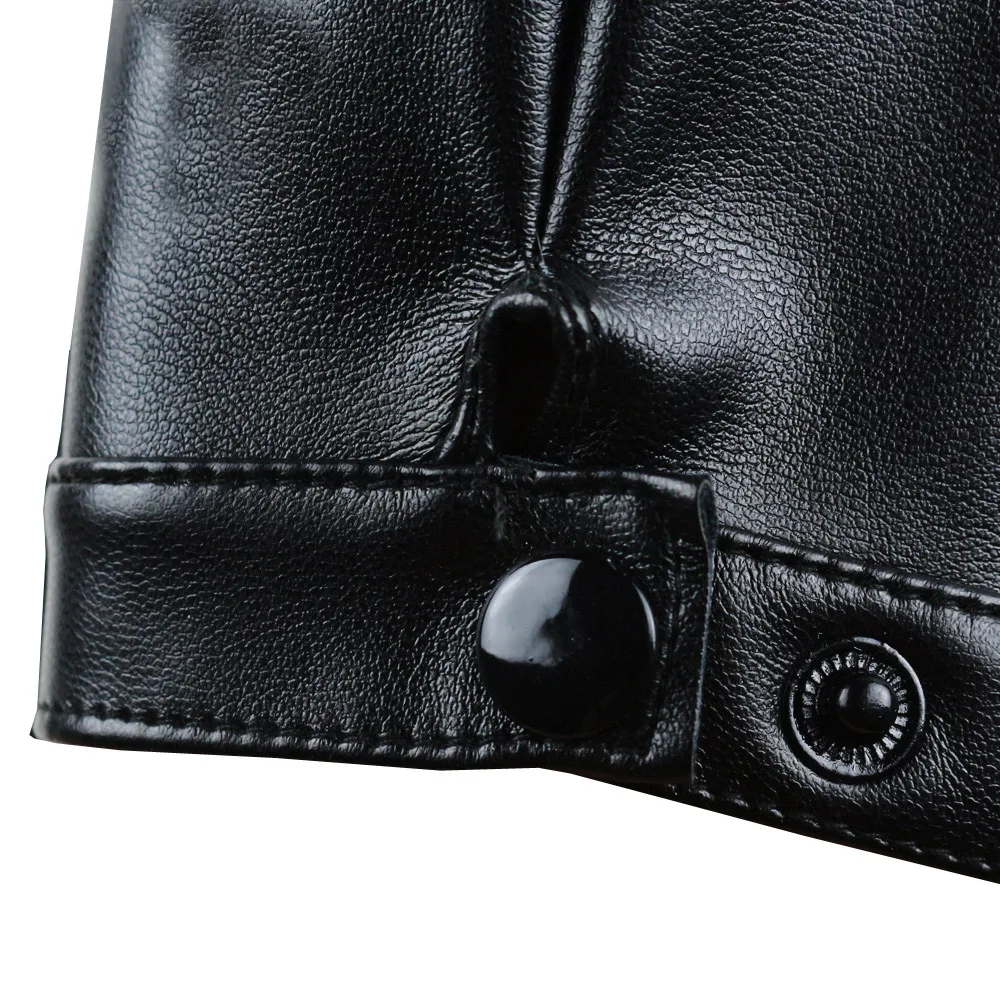 

LongKeeper Fashion Half Finger Gloves Men Women PU Leather Fingerless Mitten Black Driving Comfortable Eldiven Guantes