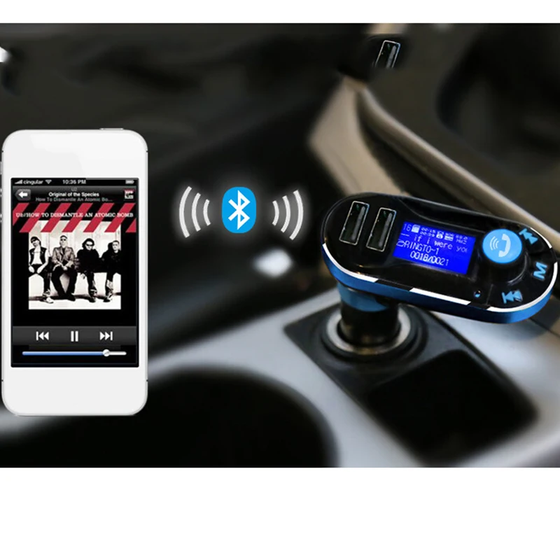 Беспроводной Bluetooth передатчик плеер Hands-free Car Kit Dual USB поддержка SD Совместимость с широким спектром электронных устройств