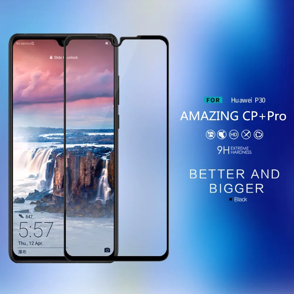 Huawei P30 huawei c закаленным стеклом P30 Lite Nova 4E стекло Nillkin CP+ Pro 2.5D полное покрытие протектор экрана