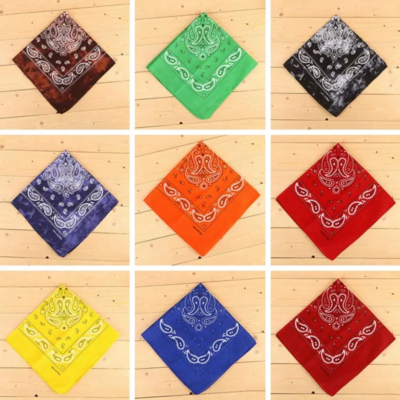 

Pure Cotton Large Paisley Print Sports Headscarf Tie Dyed Head Scarf Hip Hop Style Square For Women/Men/Boys/Girls Bandanas