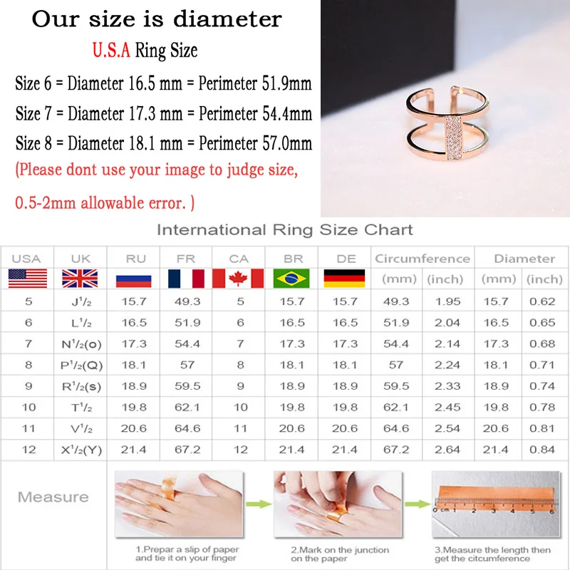 

AGOOD Brand 2017 High Quality AAA Zircon Simple Ring Rose Gold Metal Double Circle Open Ring For Women Girls Wendding Bride
