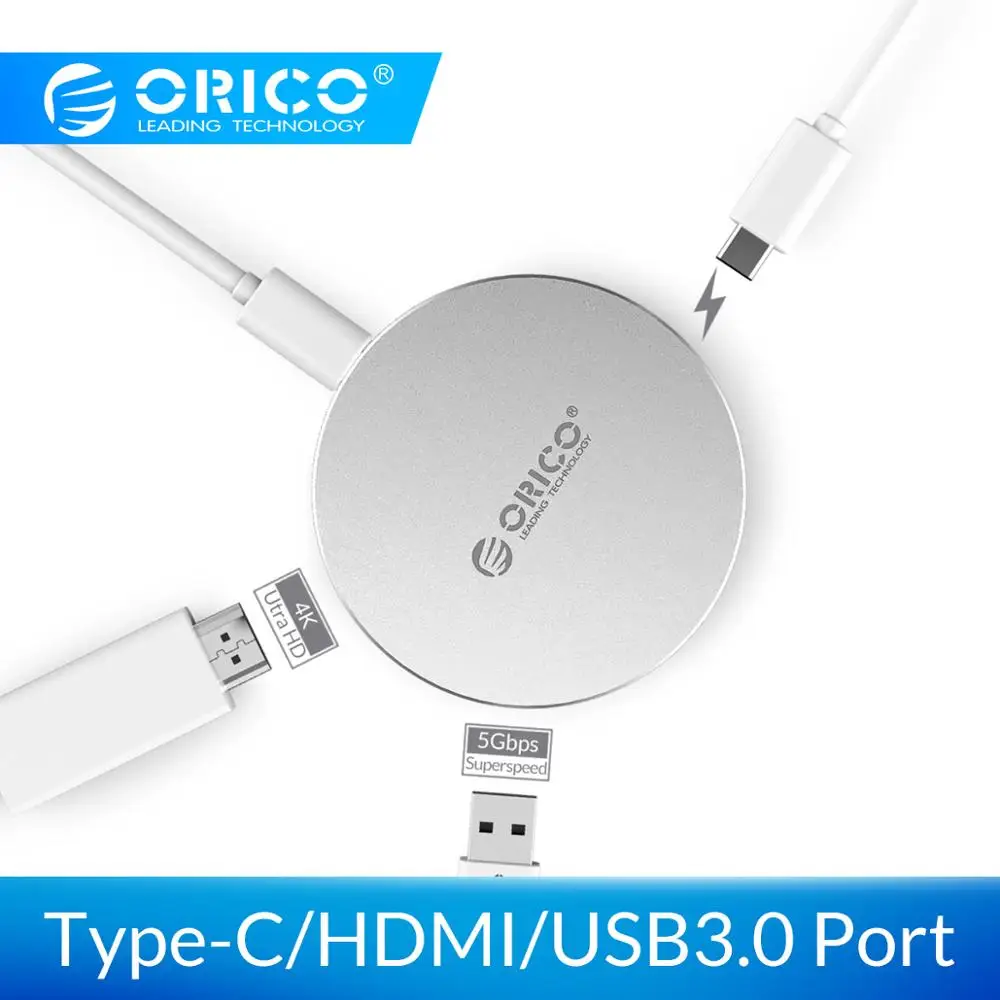 ORICO DBH2 ноутбуков док станции Тип C к HDMI/Тип C/Тип USB3.0 хаб для Windows XP Mac OS и Linux
