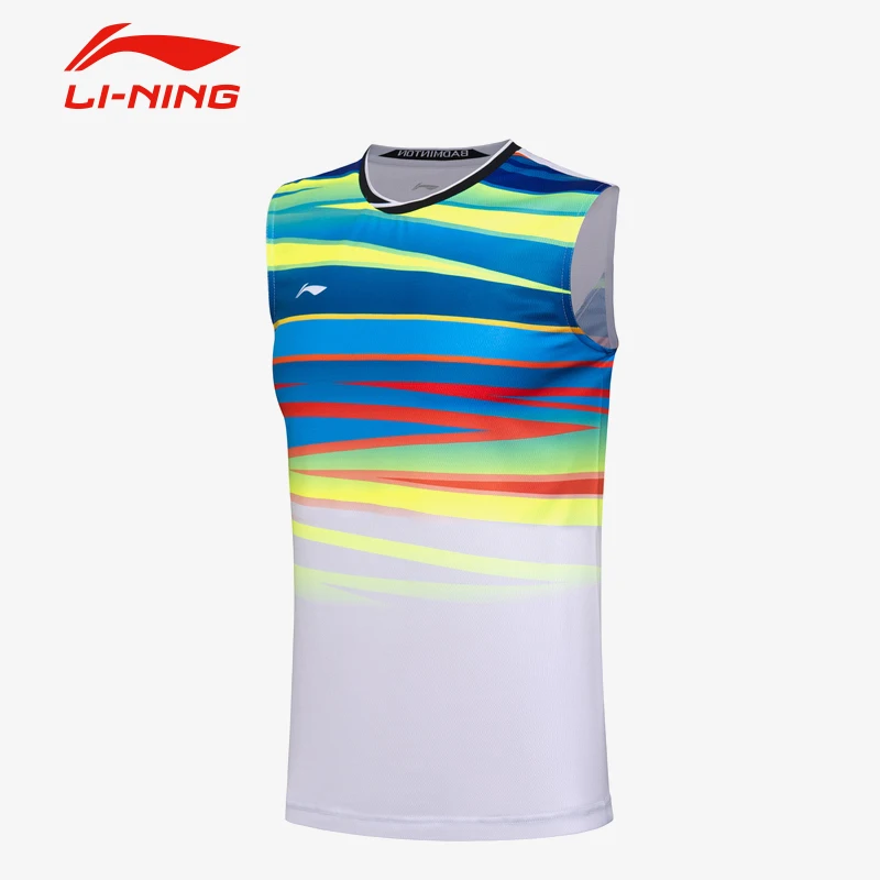 Мужские дышащие рубашки Li Ning для бадминтона Спортивная футболка с подкладкой