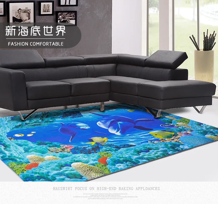 3D ковры для гостиной с изображением подводного мира, коврики для дома и спальни, современный коврик для журнального столика, коврик для Кабинета