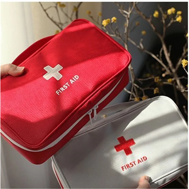 

Fashion Portable First Aid Kit Travel Accessories Emergency Drug Cotton Fabric First Aid Medicine Bag Pill Case Splitters Box