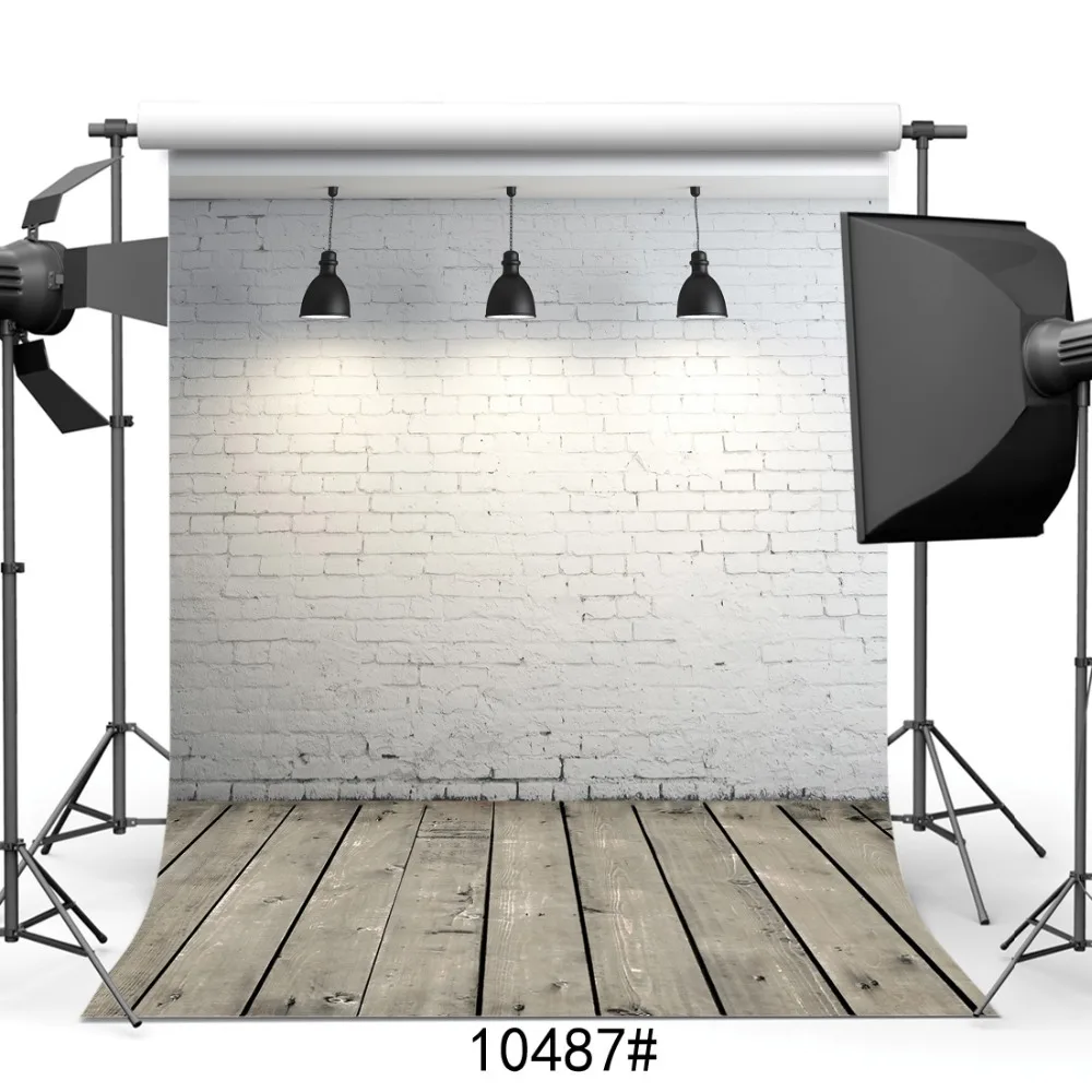 White Brick Wall Lamp Portrait Baby Photography Background Customized Vinyl Photo Backdrops For Photo Studio Toy Pet Goods Cloth