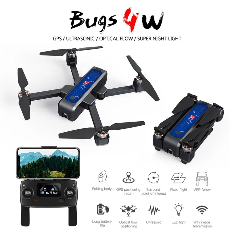 Флэш-Дрон GPS Wi-Fi FPV HD-камера 2K функция стабилизации оптический поток