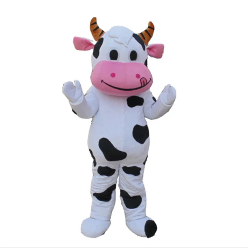 Костюм талисмана из молочной коровы белого и черного цвета нарядное платье