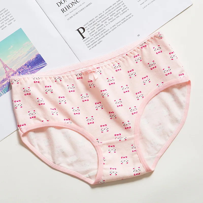 Pink Cats TWTZQ, новинка, трусики, женские трусы, кот, звезды, фрукты, хлопковое нижнее белье, женское нижнее белье, женские трусы, женские трусики - Цвет: Pink Cats