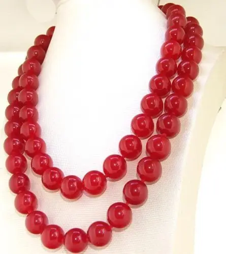 12 мм красный нефрит лариата ожерелье завязывают мода бусины длинные 32 &quot круглый