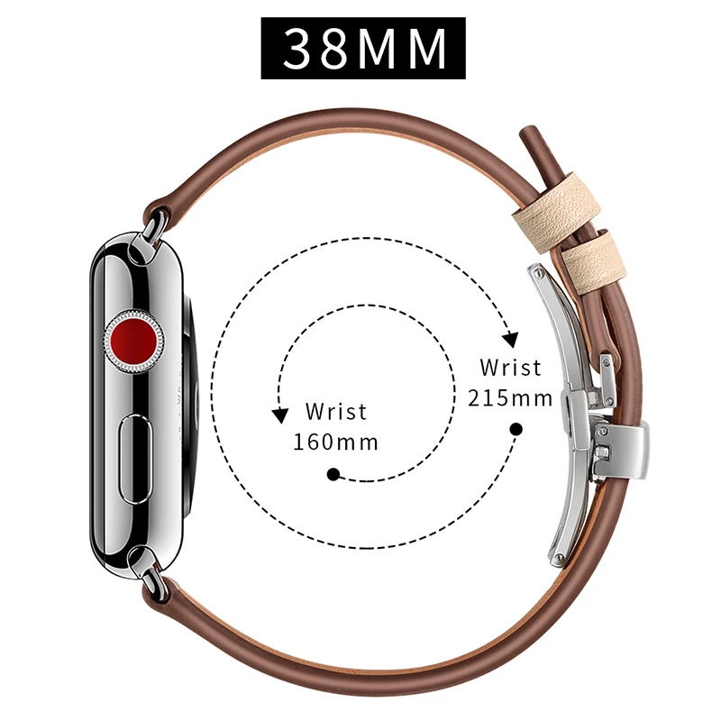 Новейший ремешок для часов Apple Watch из натуральной кожи Butteryfly с пряжкой Series 1 2 3 4 38