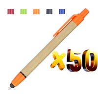 lot 50pcs 2 in 1 stylus eco paper ball pentouch screen ballpointcustomized promotion logo giftfor smart phone