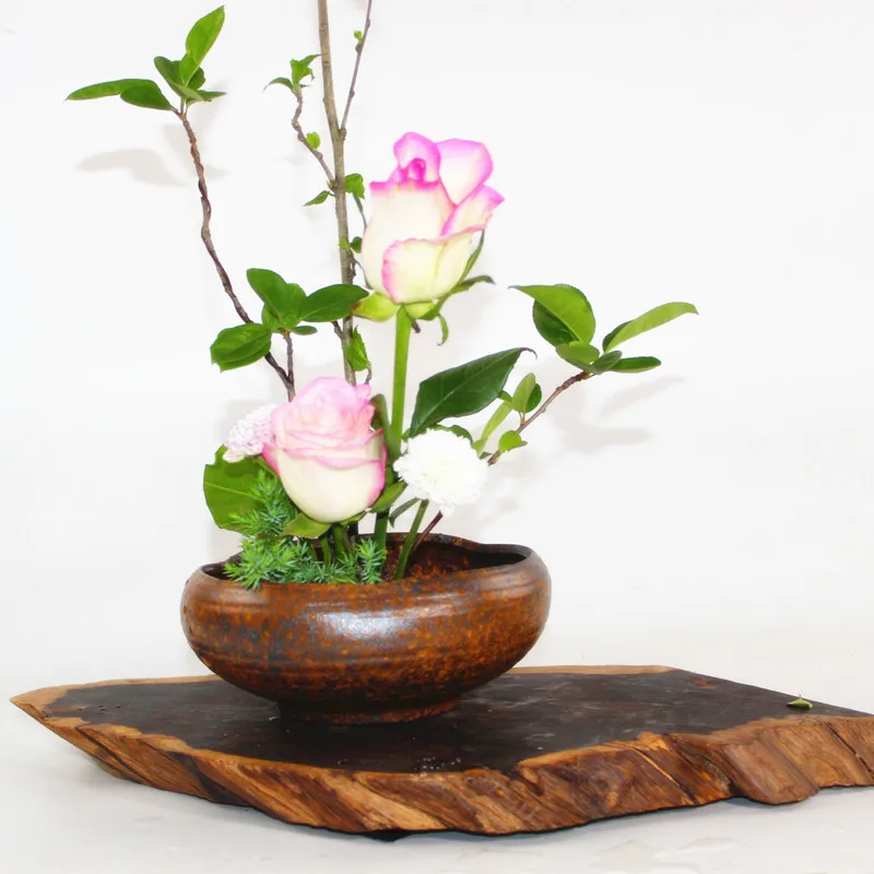 Японский Ikebana цветочный горшок настольная грубая керамическая ваза гидропоники
